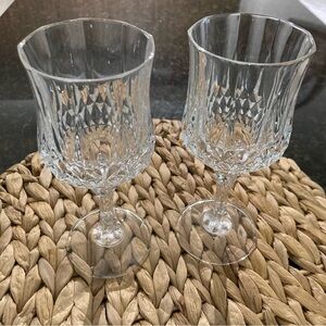 LONGCHAMP CUT CRYSTAL D’ARQUES COLLECTION WINE/WATER GLASSES SET OF TWO …